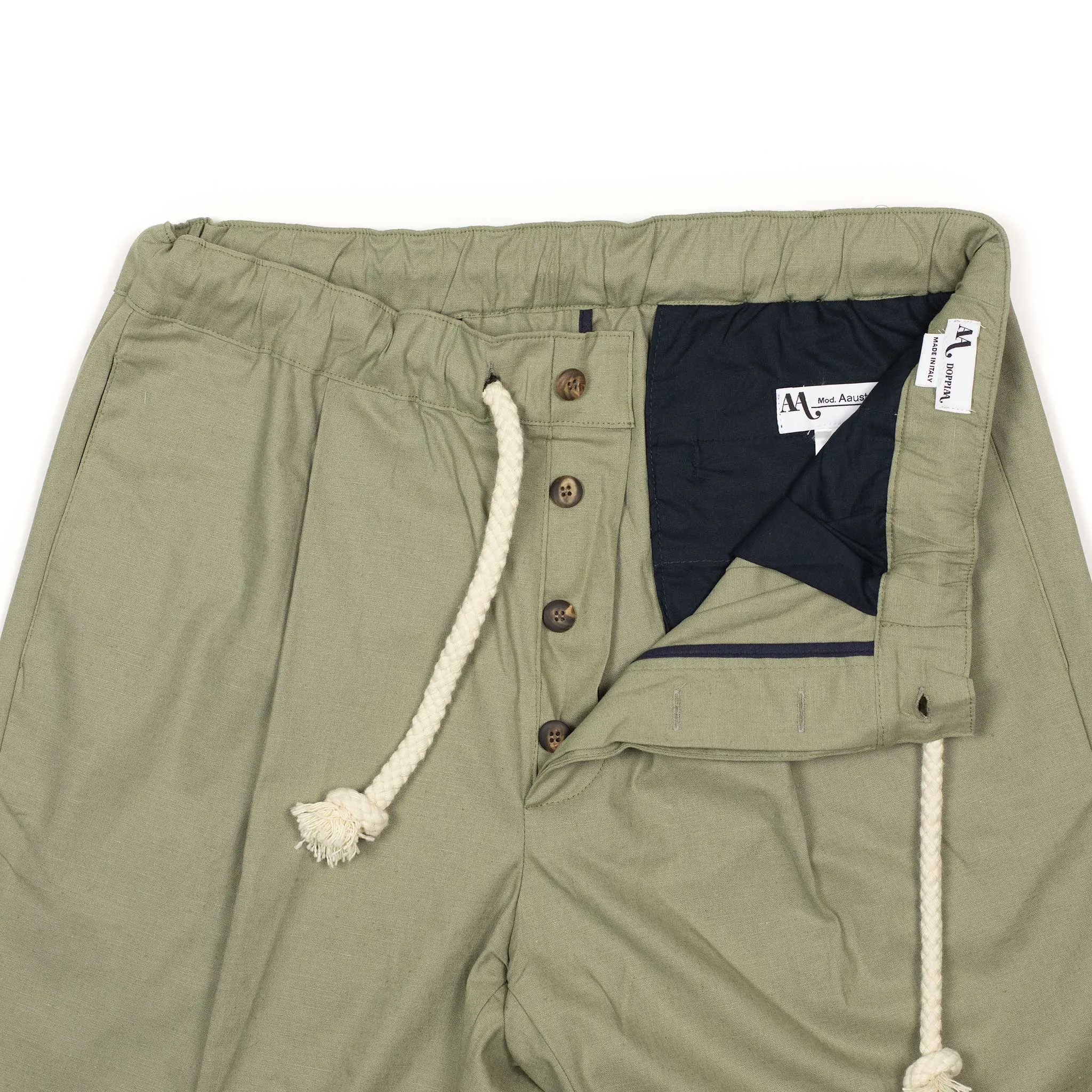 Aaustralia drawstring easy pants in sage green linen cotton