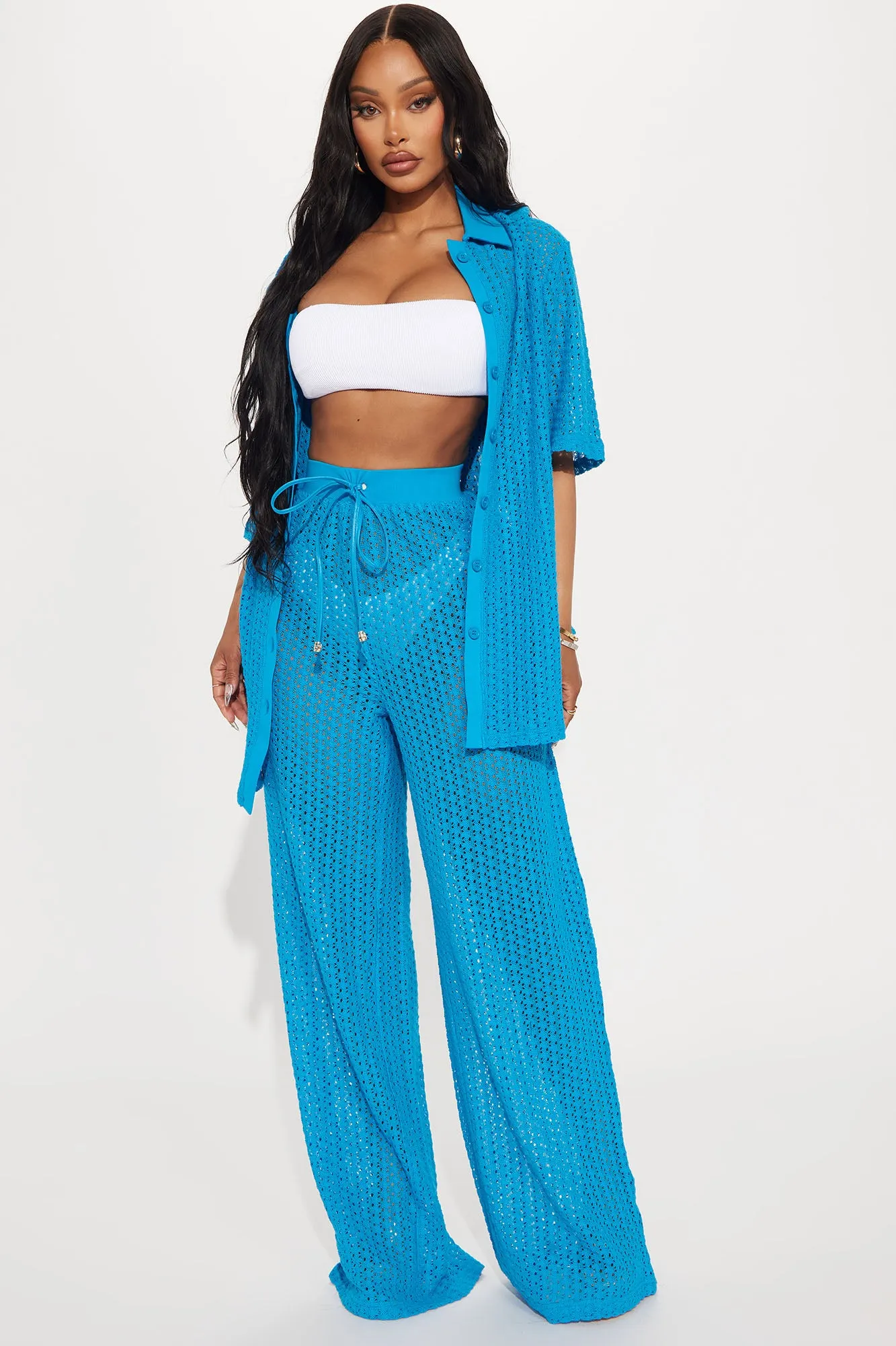 Abby Swim Cover Up Pants - Blue