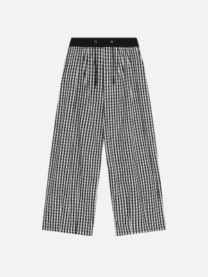 Aelfric Eden Vintage Black White Plaid Baggy Pants