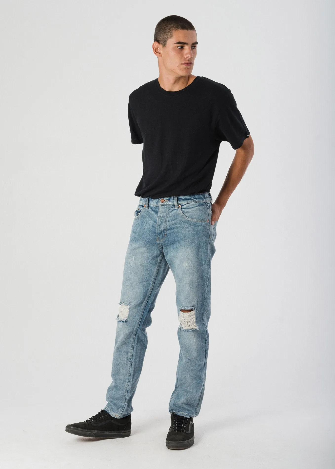 Afends Mens Deadbeat Lemmy - Slim Fit Denim