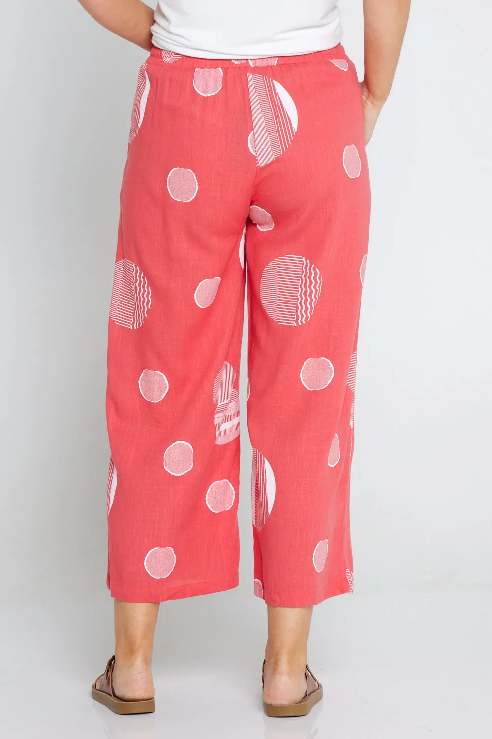 Aiko Linen Pants - Coral Spot