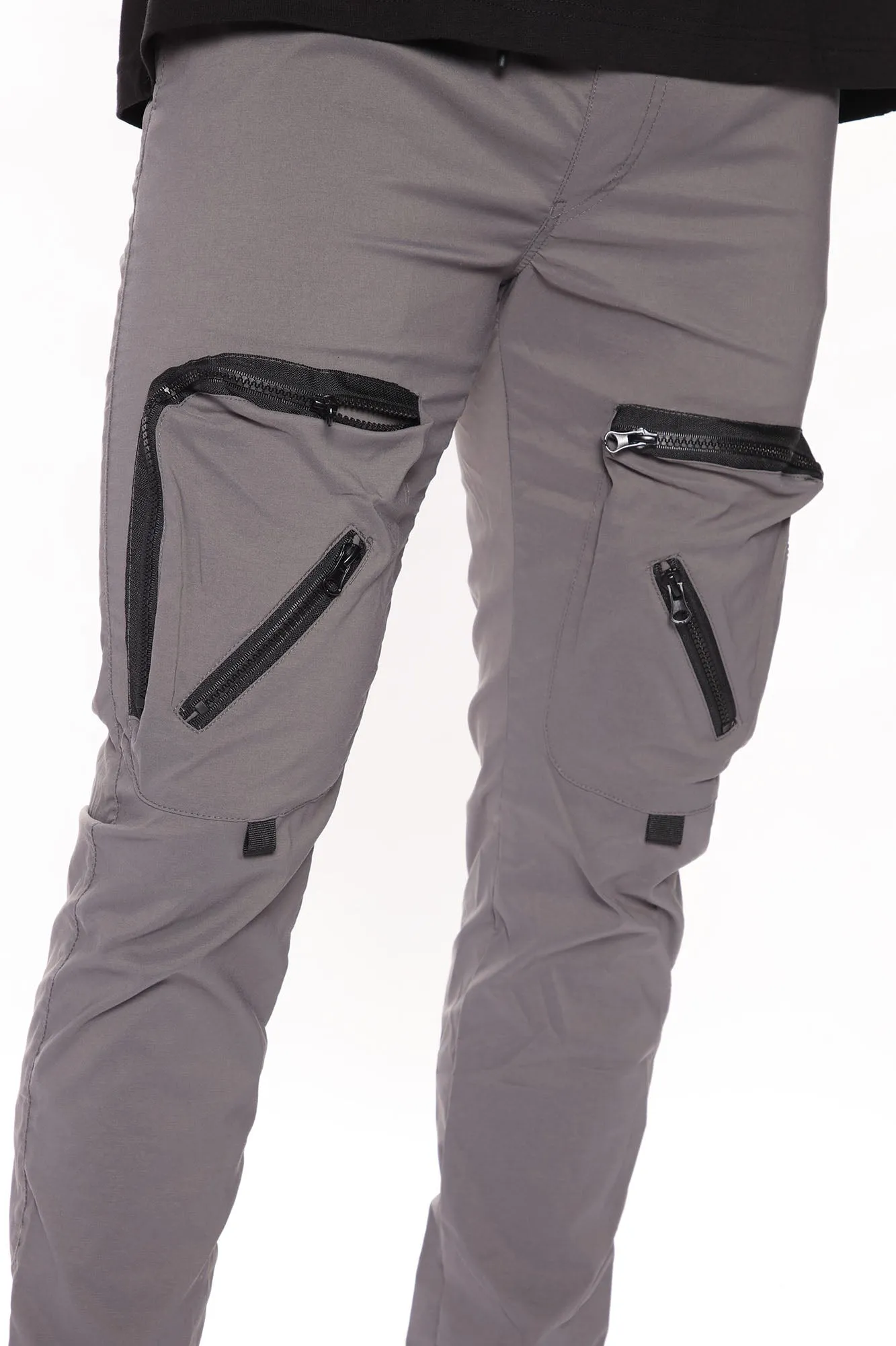 All Around Zipper Cargo Pants - Grey