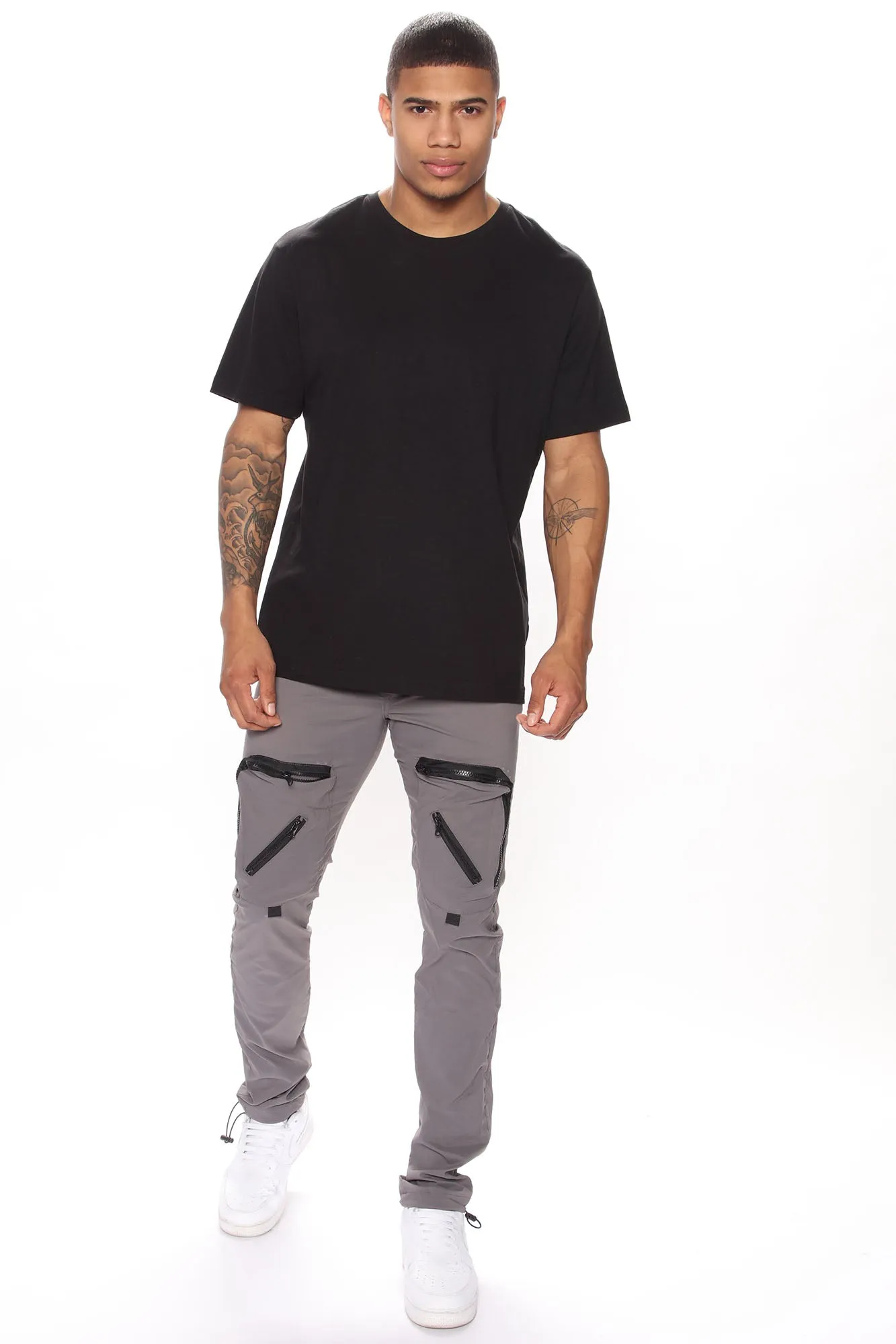 All Around Zipper Cargo Pants - Grey