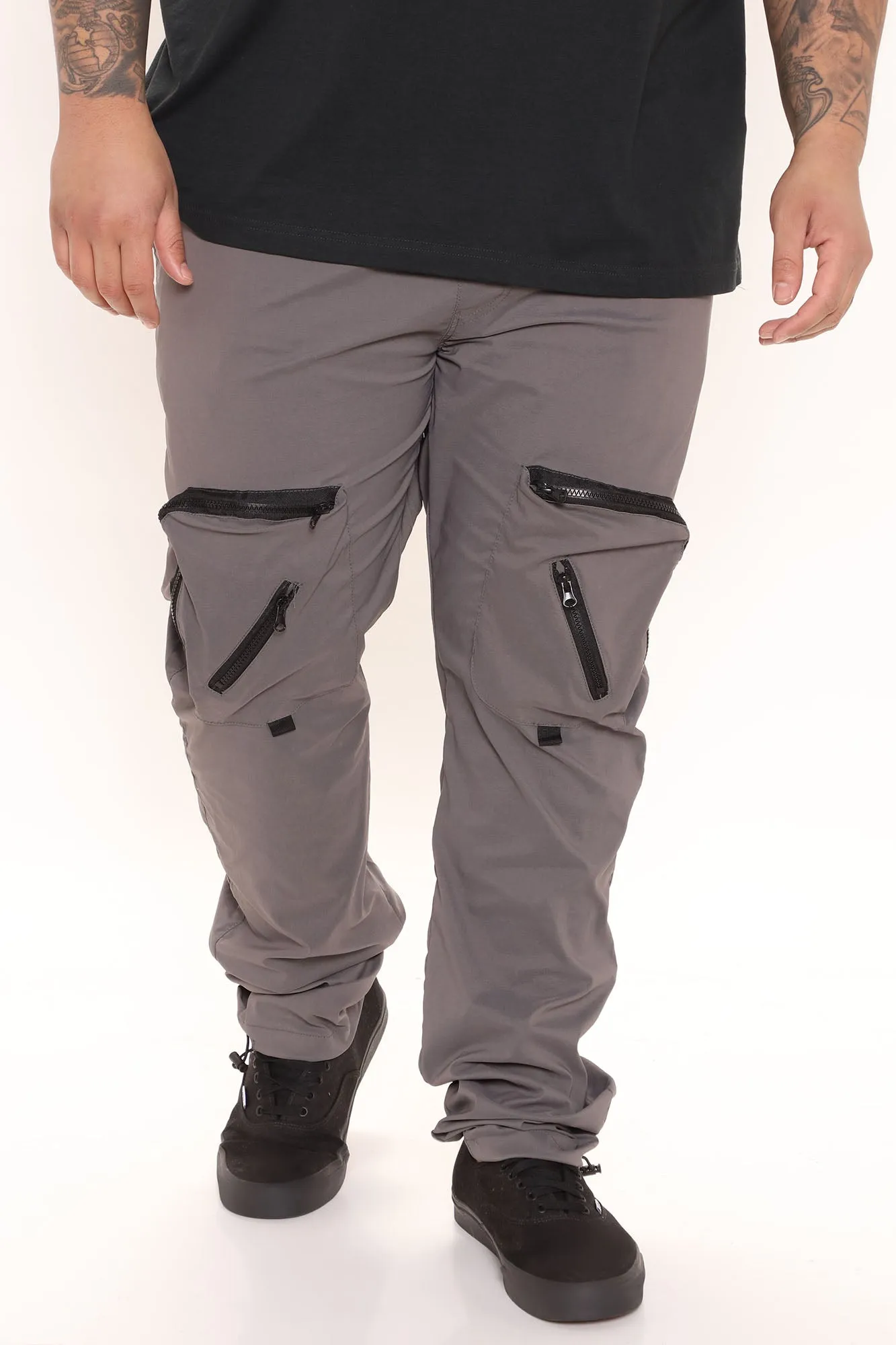 All Around Zipper Cargo Pants - Grey