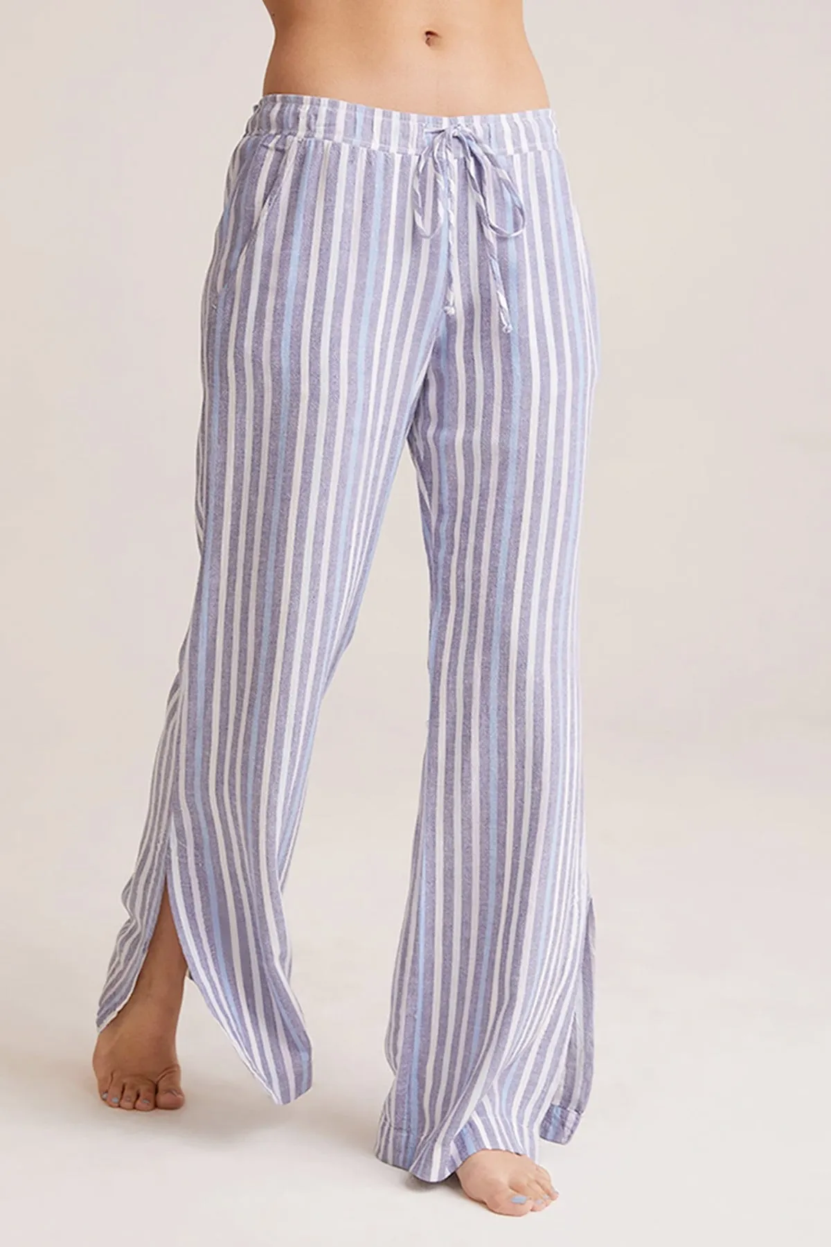 Bella Dahl - Split Hem Wide Leg Pant in Multi Navy