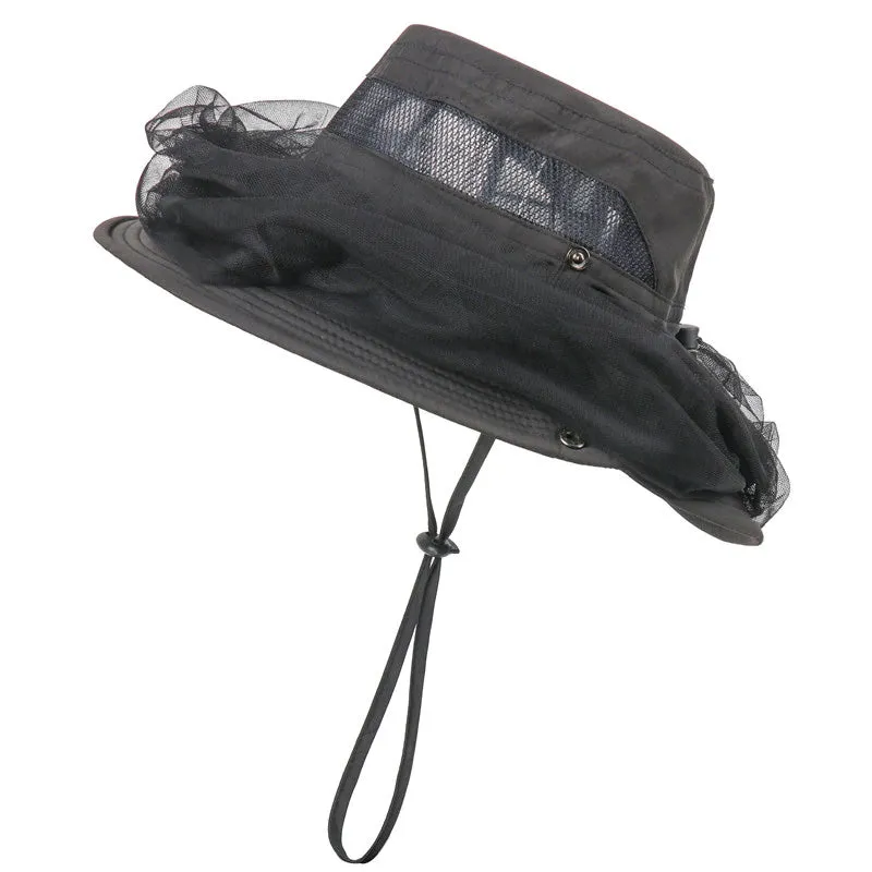 Black Mosquito Net Hat