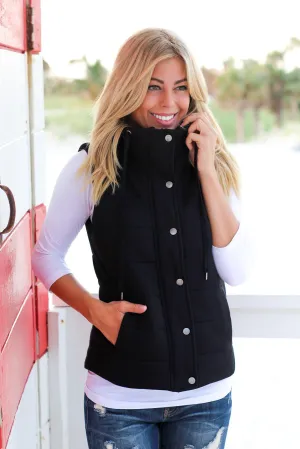 Black Quilted Vest