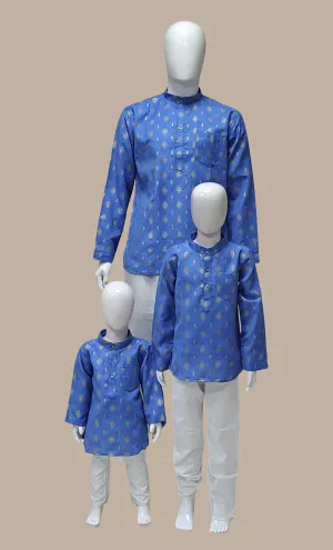 Blue Father & Son Printed Kurta Top