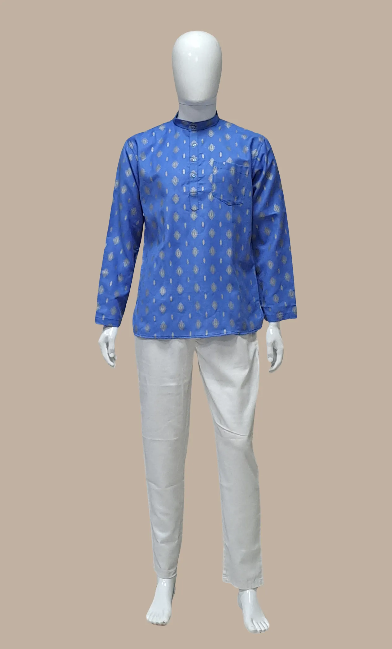 Blue Father & Son Printed Kurta Top