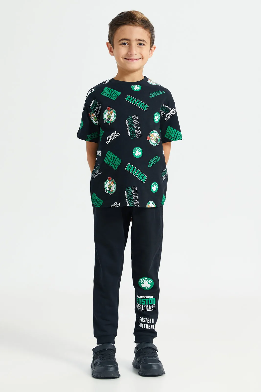 Boys Black Nba Celtics Active Pants