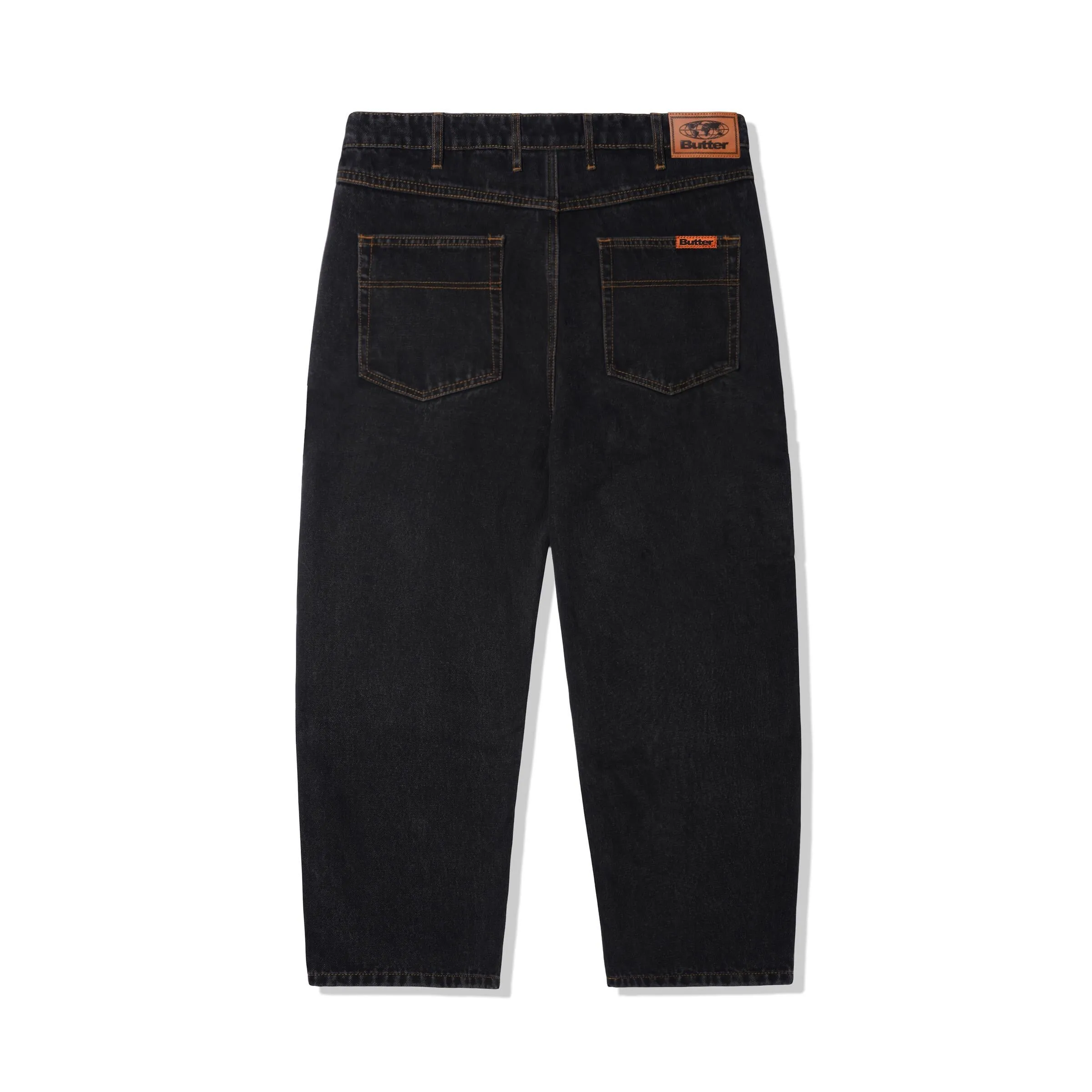 Butter Baggy Denim Jeans: Washed Black