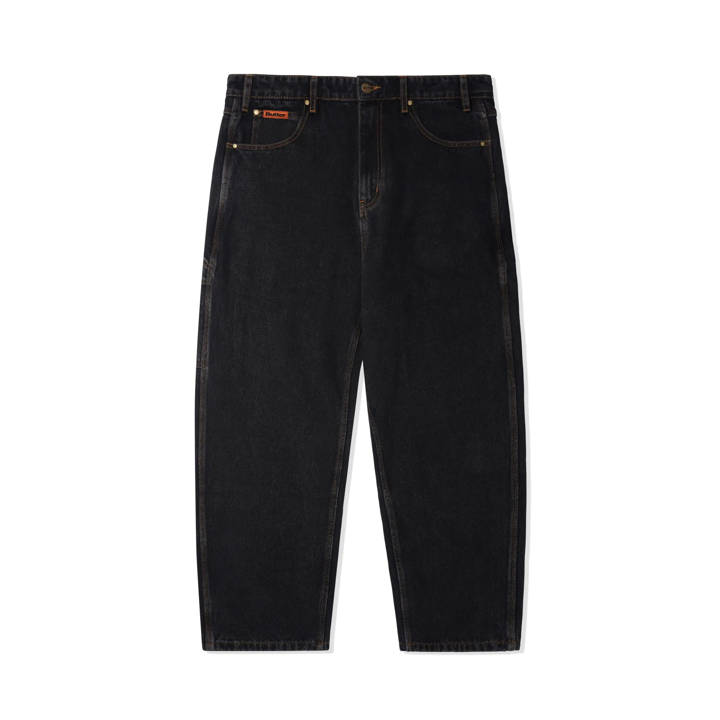 Butter Baggy Denim Jeans: Washed Black