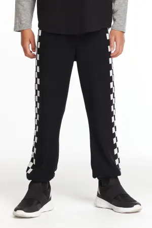 CHA Black Checkered Jogger