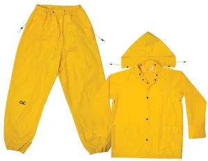 CLC R102L Rain Suit, L, 170T Polyester, Yellow, Detachable Collar :EA: QUANTITY: 1