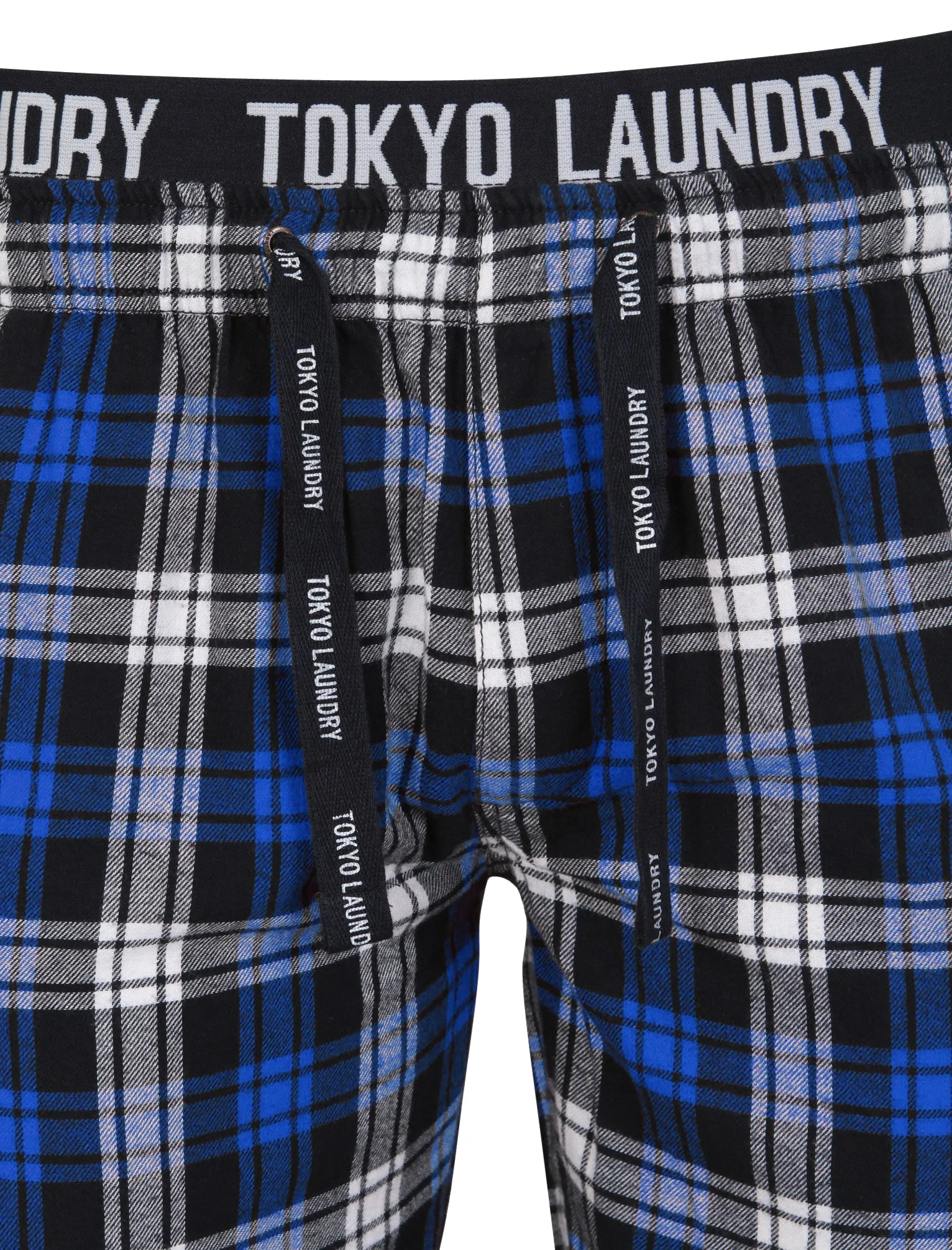 Cordella Brush Flannel Lounge Pants in Blue Check - Tokyo Laundry