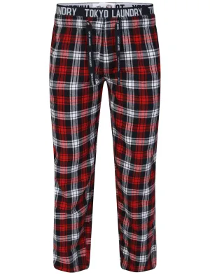 Cordella Brush Flannel Lounge Pants in Red Check - Tokyo Laundry