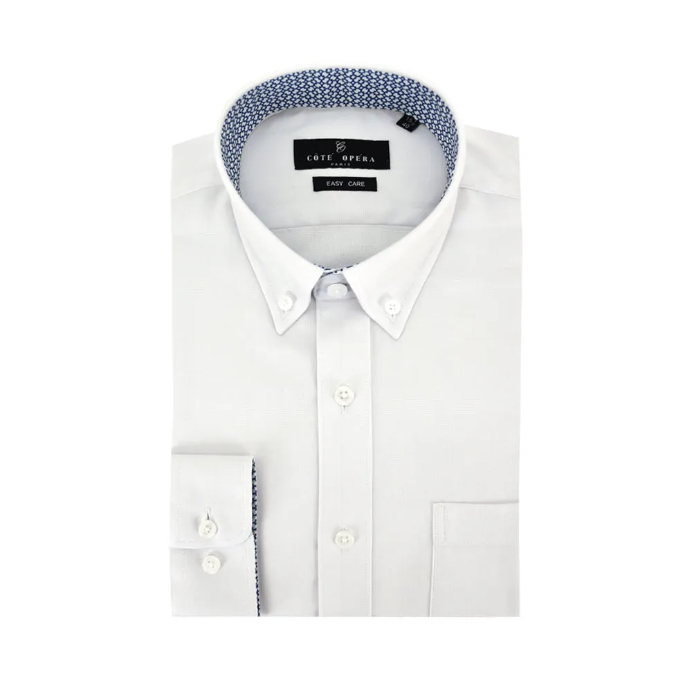 Cote Opera Long-Sleeved Cotton Blend Shirt - White