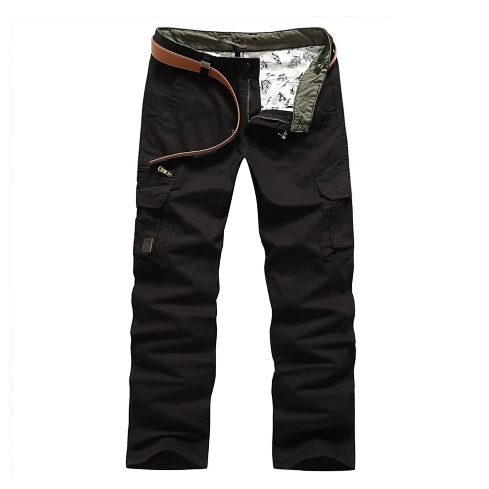 COTTON CASUAL DRAWSTRING MULTI-POCKETS CARGO PANTS