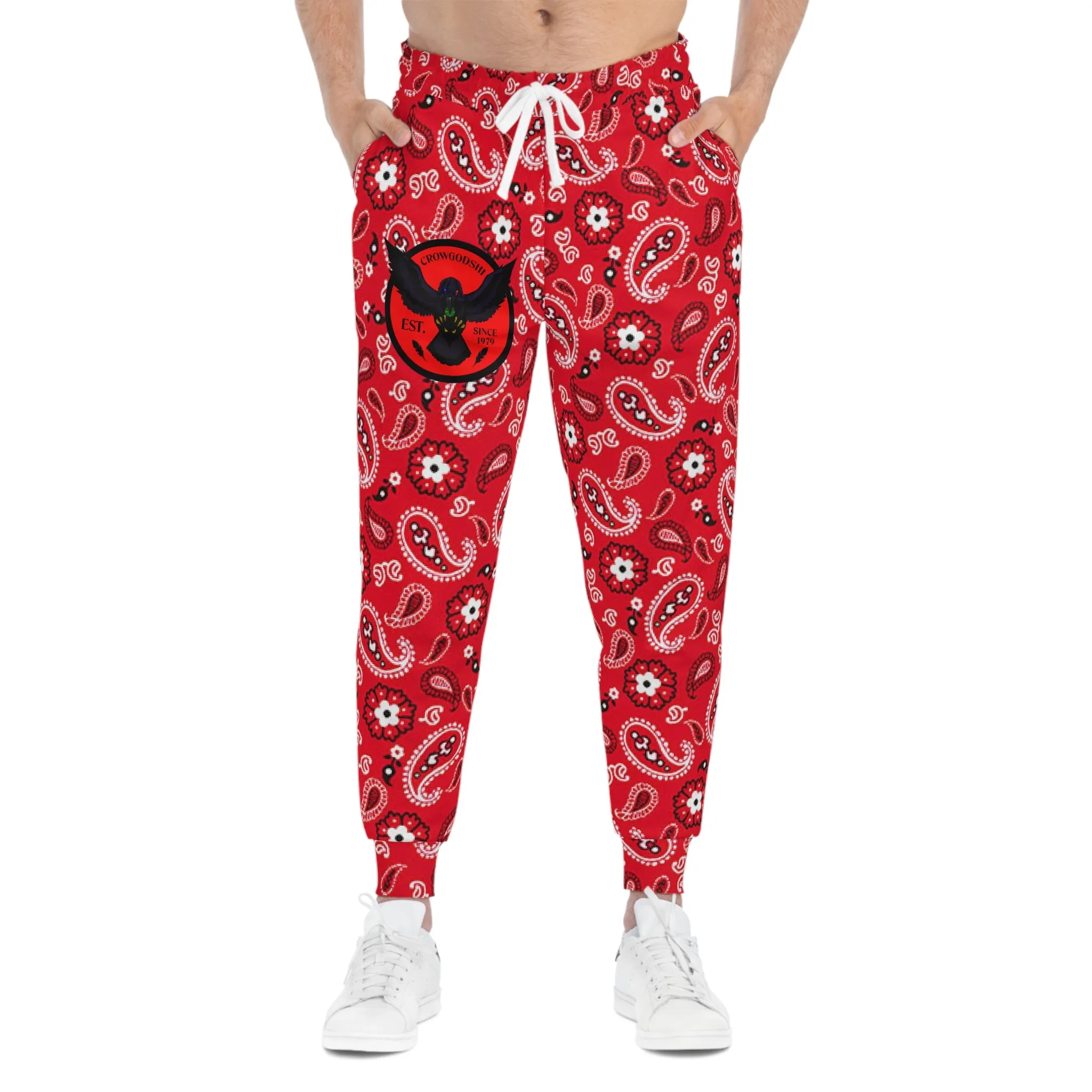 Crowgodshi Red Colors Athletic Joggers