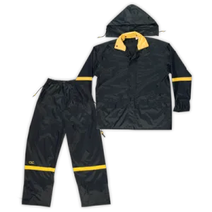 Custom Leathercraft 3 Piece Deluxe Nylon Rain Suit 3XL