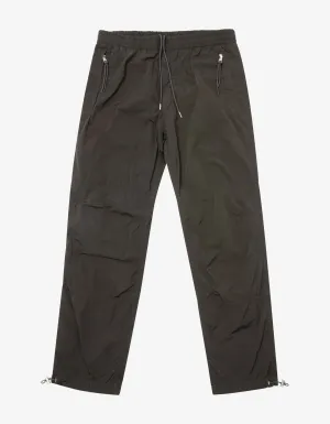 Dark Green Nylon Athletic Trousers