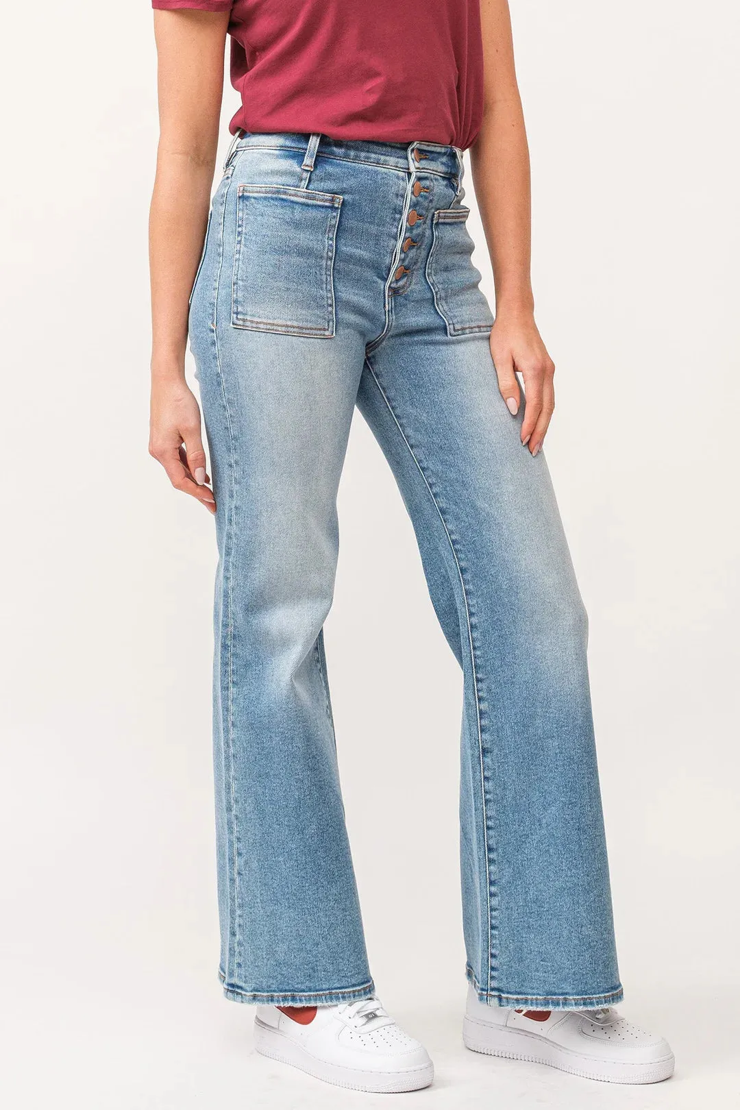 DEAR JOHN ARDMORE BUTTON FRONT FIONA WIDE LEG JEAN