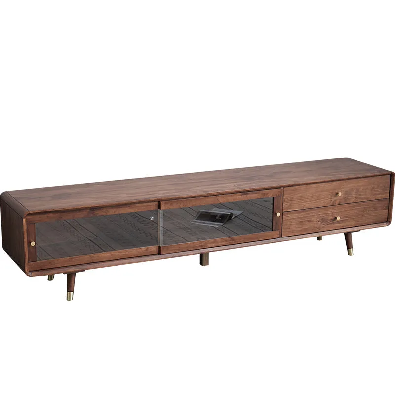 DOMINIC TV Console Slide Glass Door Modern Retro