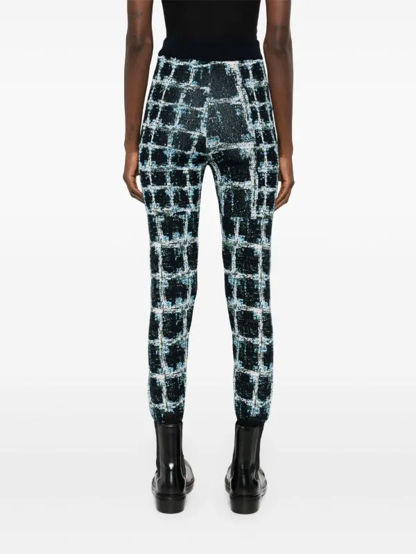 Dusk Knitted Pants - Black Shibori Checks