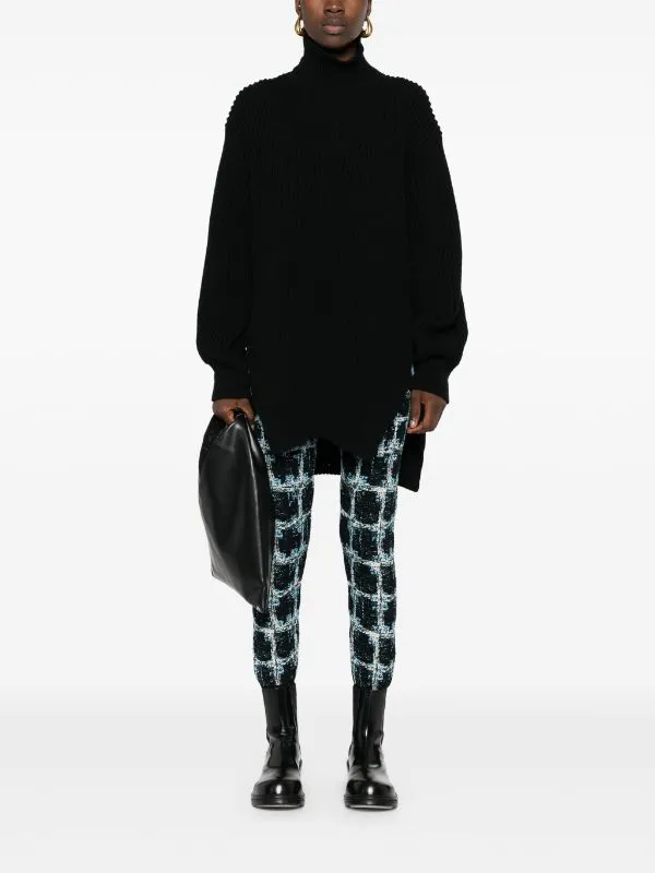 Dusk Knitted Pants - Black Shibori Checks