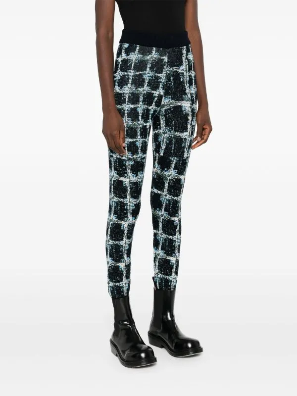 Dusk Knitted Pants - Black Shibori Checks