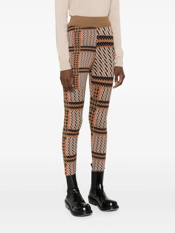 Dusk Knitted Pants - Orange Mixed Checks