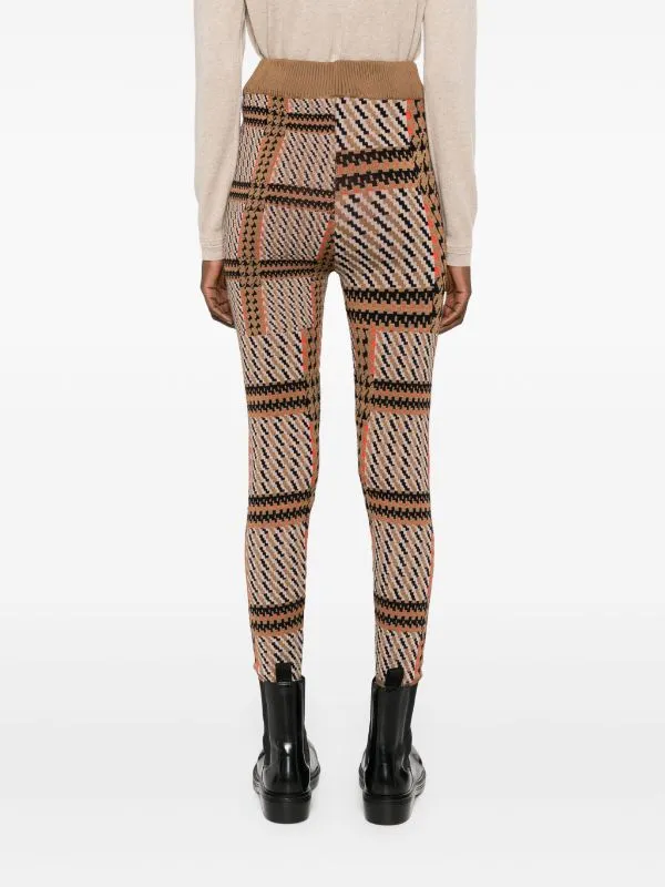 Dusk Knitted Pants - Orange Mixed Checks