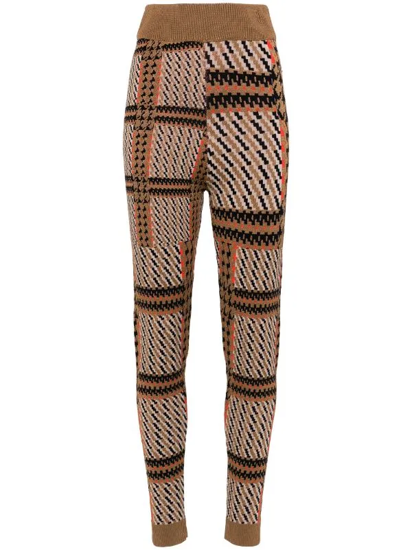 Dusk Knitted Pants - Orange Mixed Checks