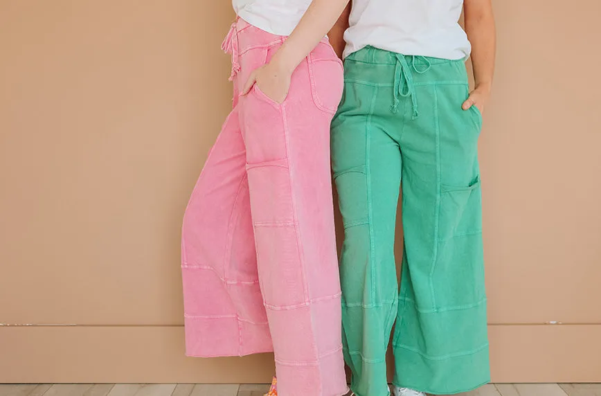 Easy Living Emerald Mineral Washed Pants - FINAL SALE - FINAL FEW