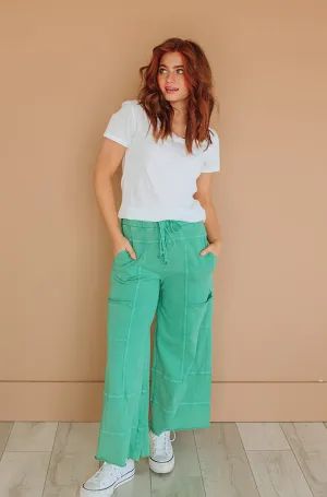 Easy Living Emerald Mineral Washed Pants - FINAL SALE - FINAL FEW