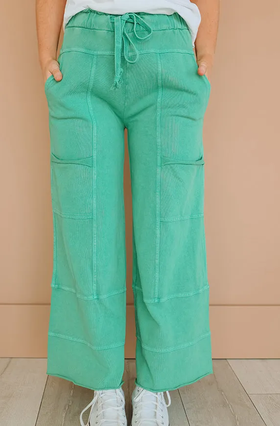 Easy Living Emerald Mineral Washed Pants - FINAL SALE - FINAL FEW