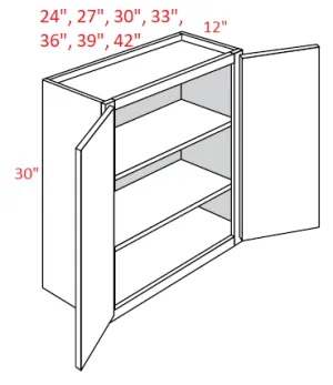 EB10-2430 Elegant White Assembled 24x30 Wall Cabinet