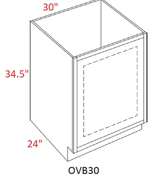 EB10-OVB30 Elegant White Assembled 30" Oven Base Cabinet