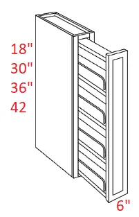 EB10-WSP36 Elegant White Assembled Wall Spice Cabinet