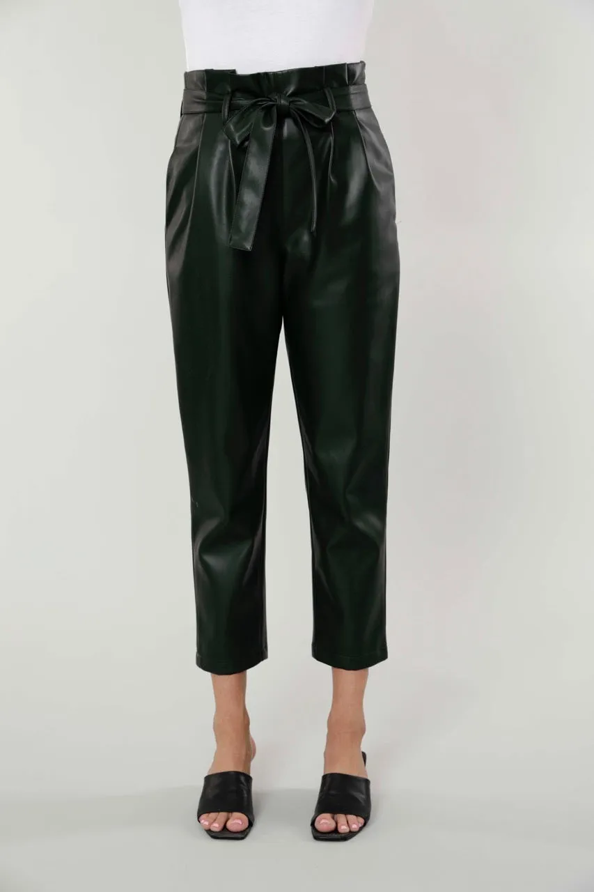 Faux Leather Paper Bag Pants