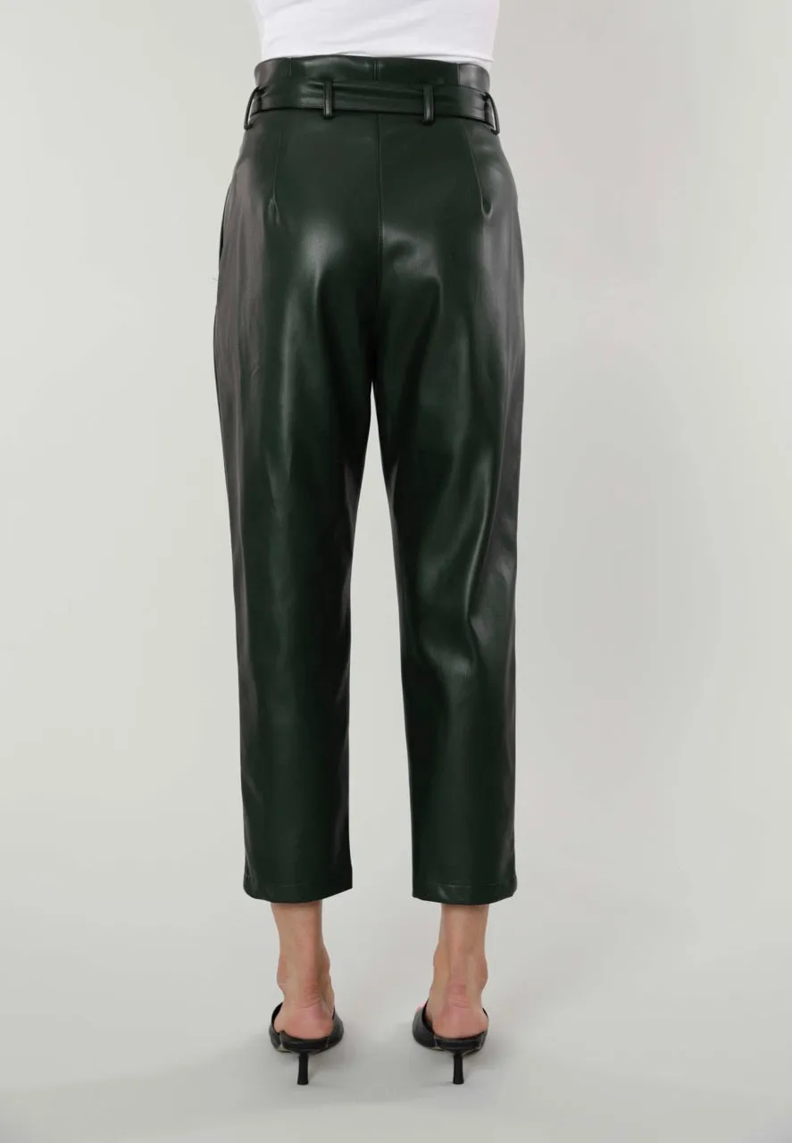 Faux Leather Paper Bag Pants