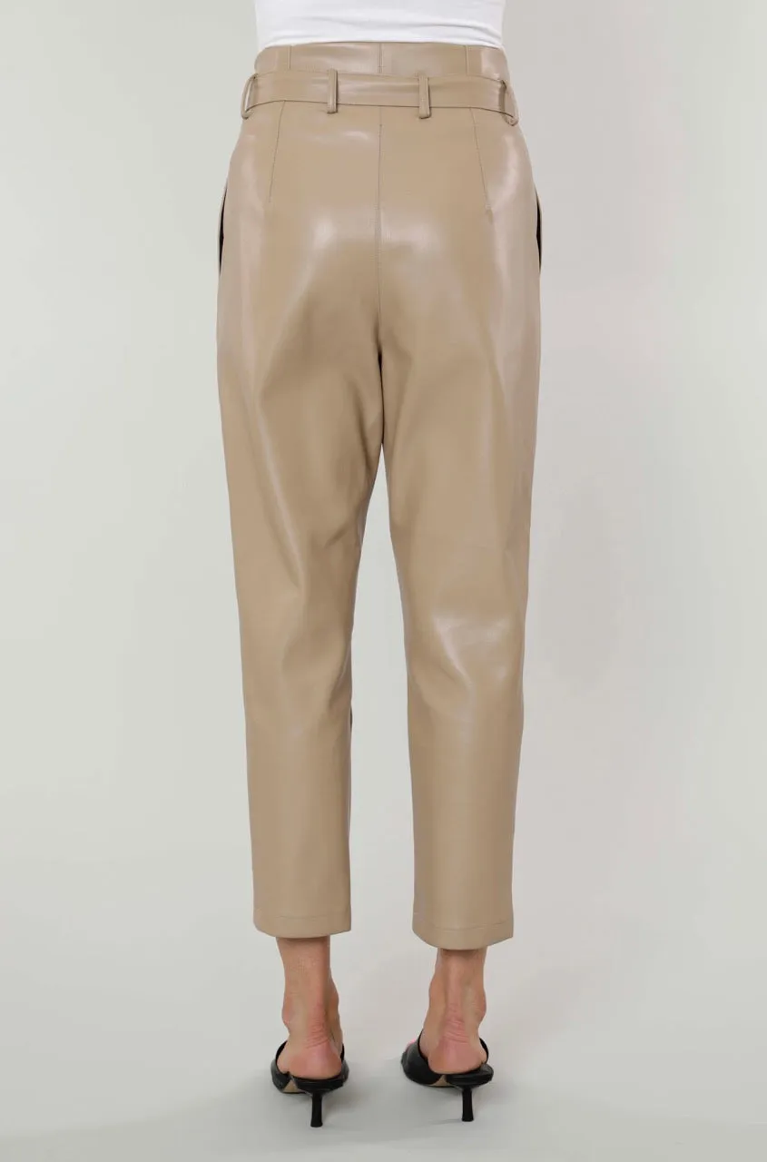 Faux Leather Paper Bag Pants