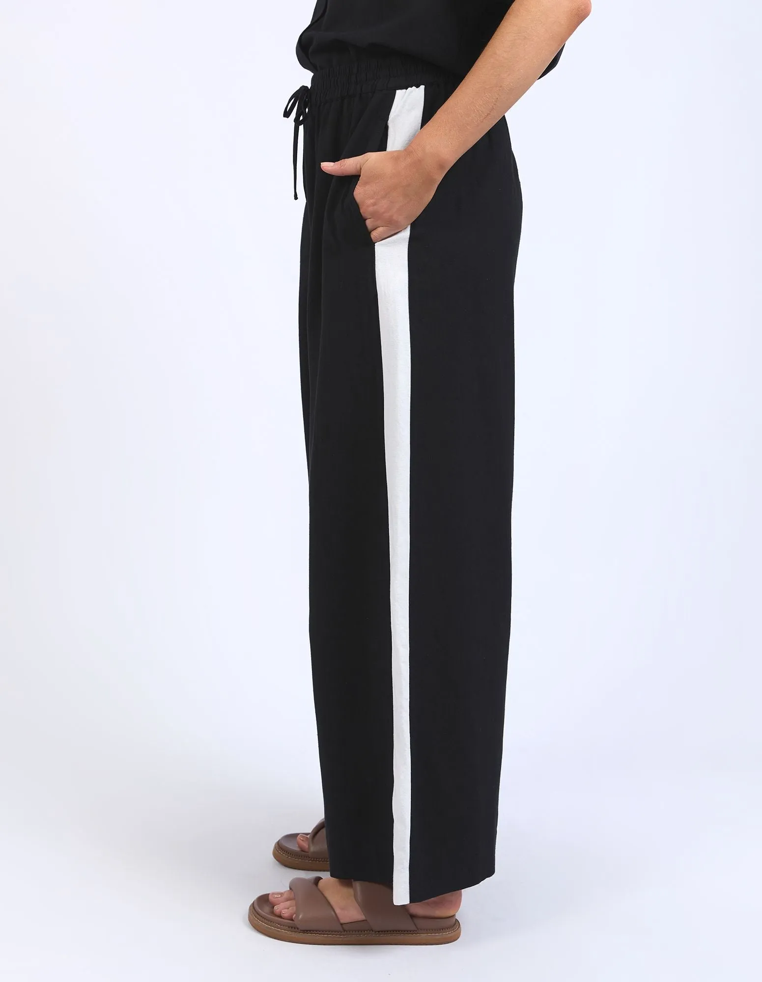 Frances Stripe Pant - Black