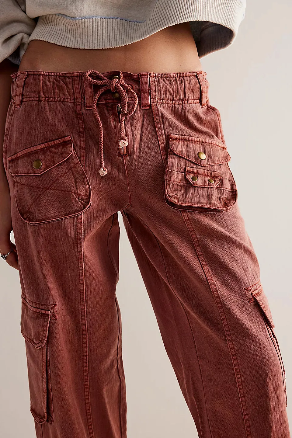 Free People Tahiti Cargo Pants - AUBURN