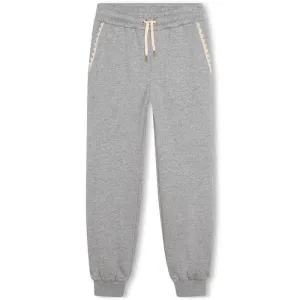 Girls Grey organic fleece Jogging Bottoms