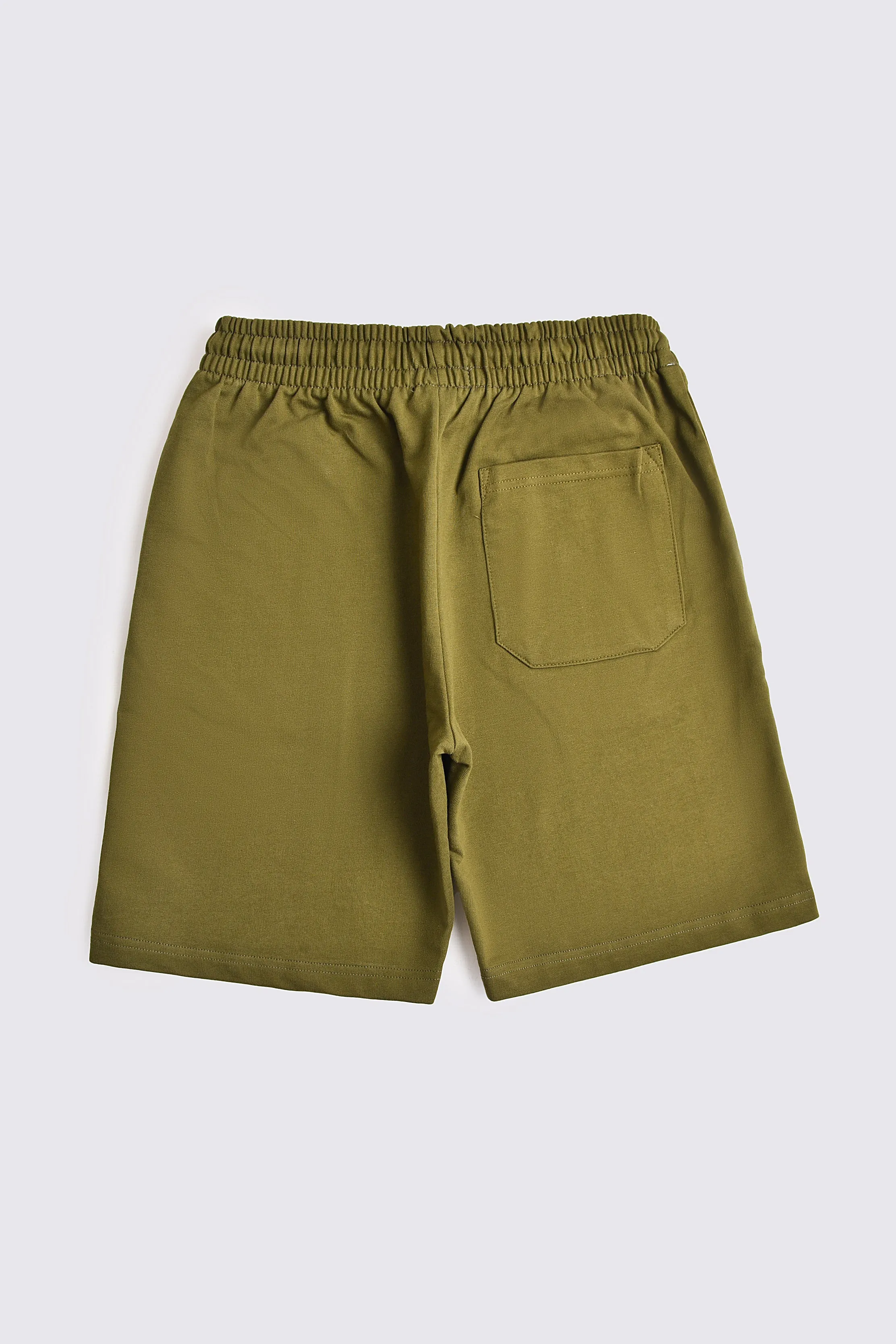 Green Cotton Terry Shorts