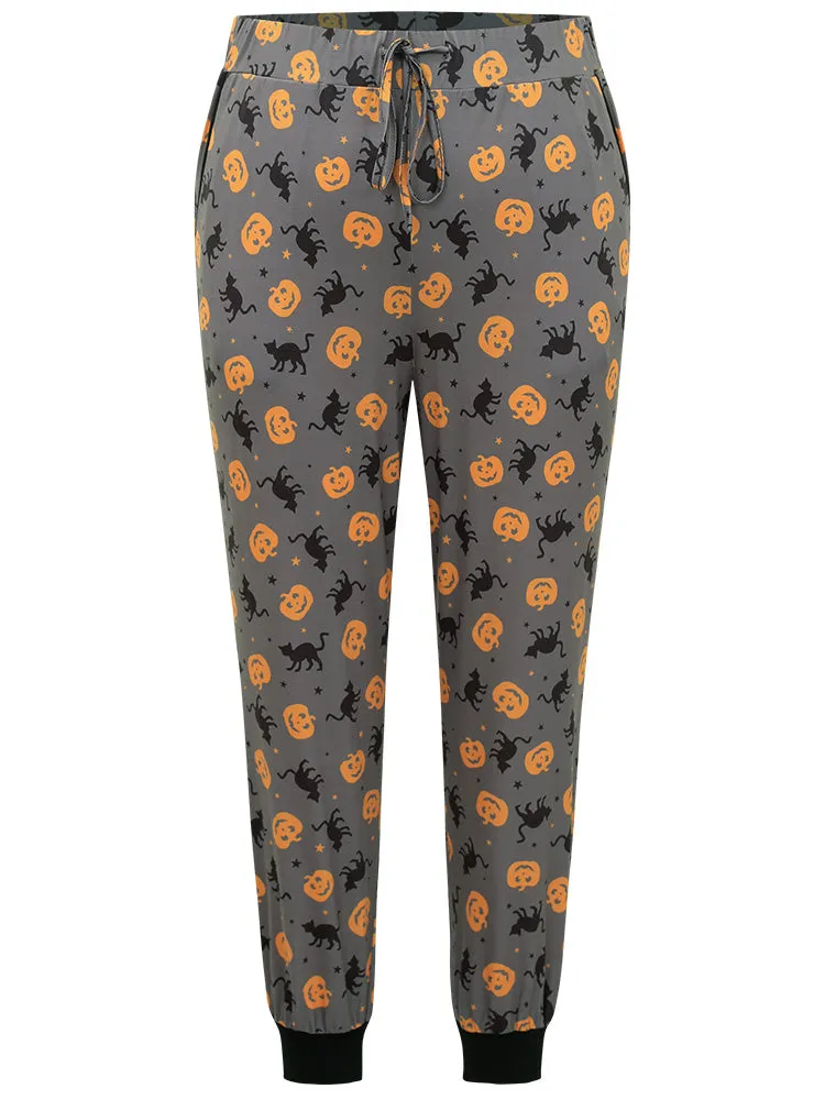 Halloween Print Drawstring Sleep Pants