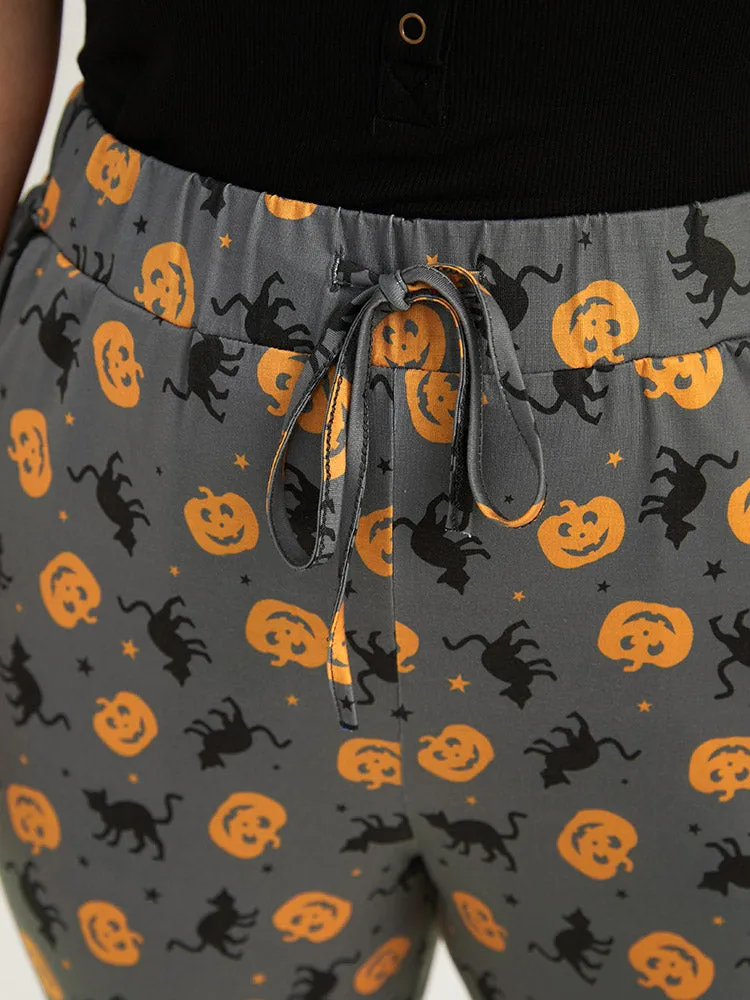 Halloween Print Drawstring Sleep Pants