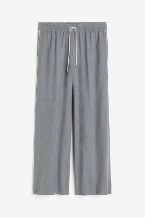 H&M Wide-cut Pull-on trousers, gray