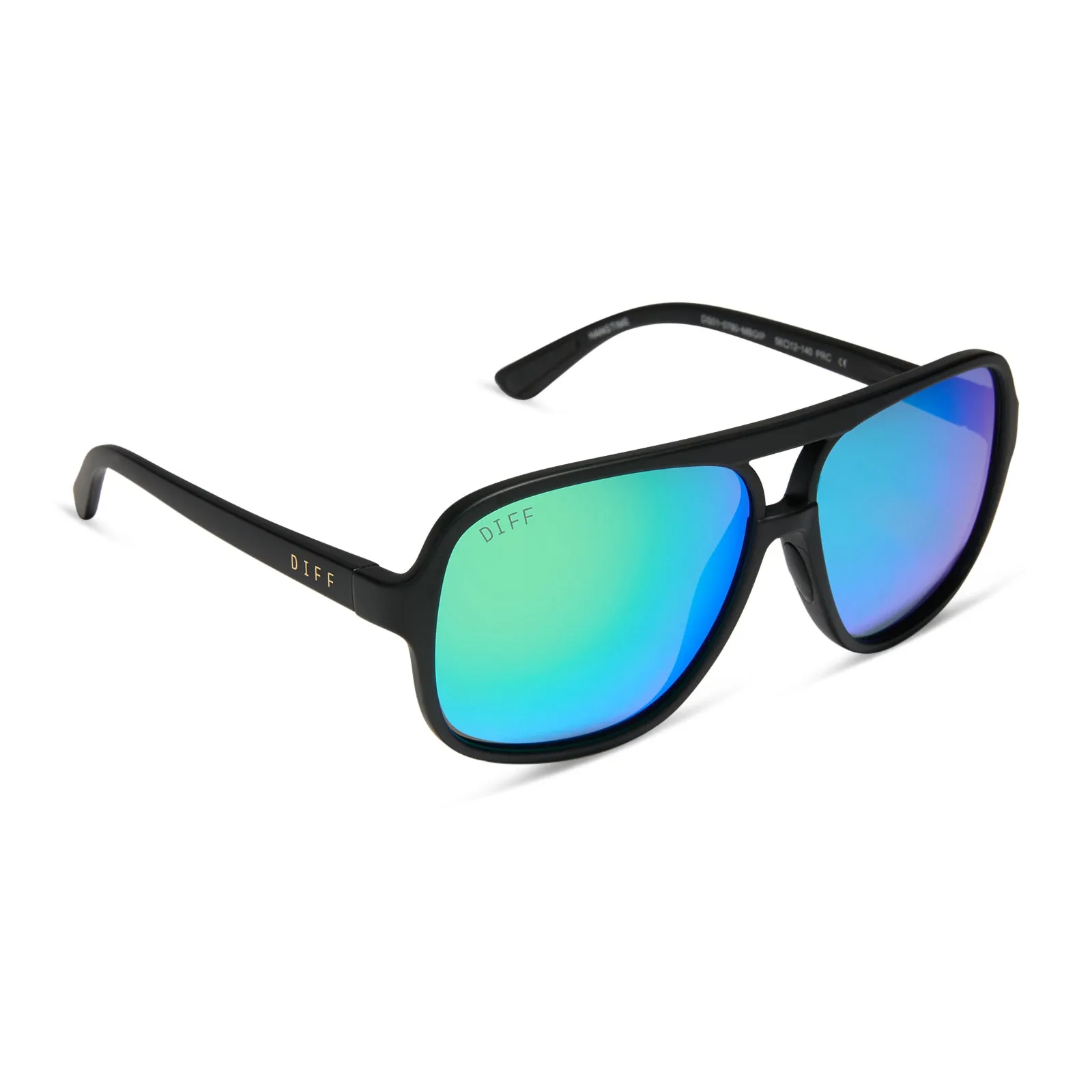 HANGTIME - MATTE BLACK   GREEN MIRROR   POLARIZED SUNGLASSES